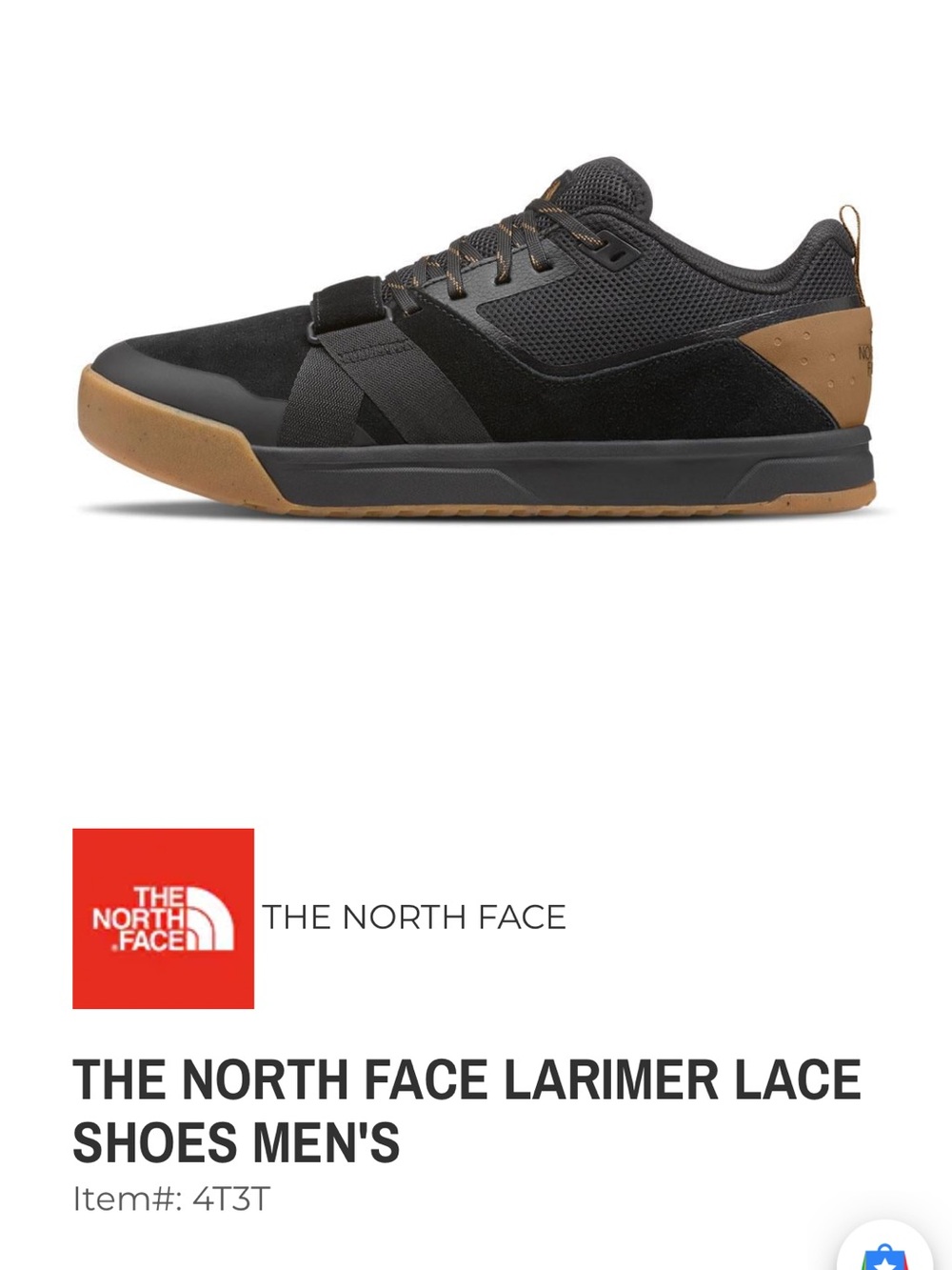 The North Face Larimer Lace Men's Shoes - Black / Gum